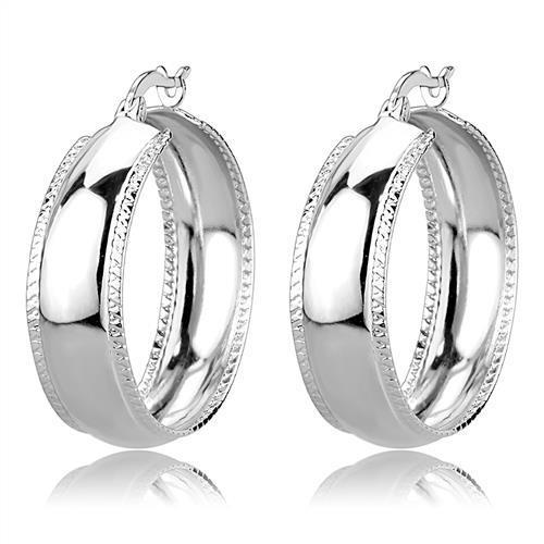 JCE1398 Rhodium Brass Earrings with No Stone