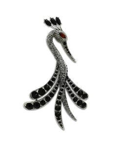 JCE2393 Imitation Rhodium White Metal Brooches with Top Grade Crystal  in Multi Color
