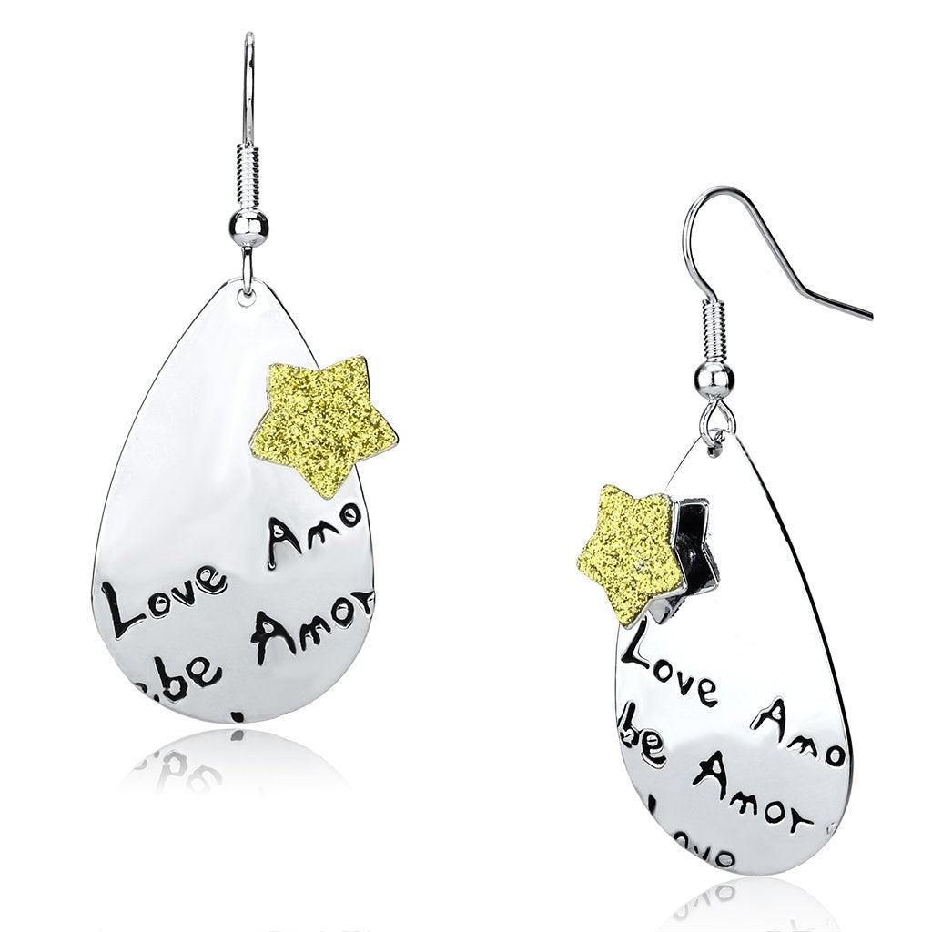 JCE2665 Rhodium Iron Earrings with No Stone