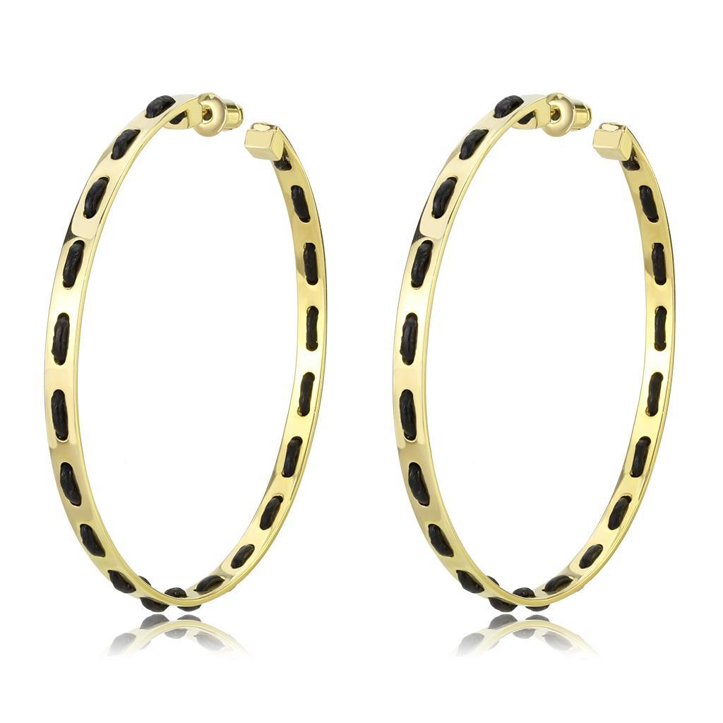 JCE4678 Gold Brass Earrings with No Stone
