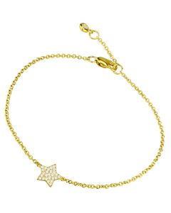 JCES816 Gold 925 Sterling Silver Bracelet with AAA Grade CZ  in Clear
