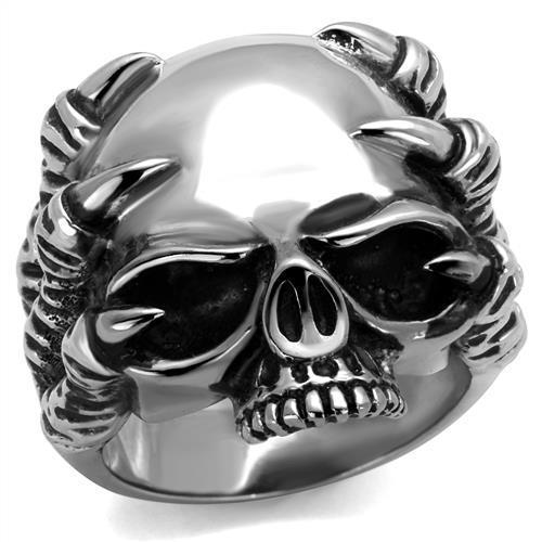 JCE2323 High polished (no plating) Stainless Steel Ring with Epoxy  in Jet