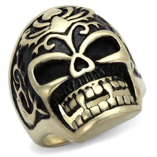 JCE2454 IP Antique Copper Stainless Steel Ring with Epoxy  in Jet