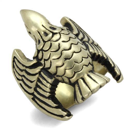 JCE2466 IP Antique Copper Stainless Steel Ring with Epoxy  in Jet
