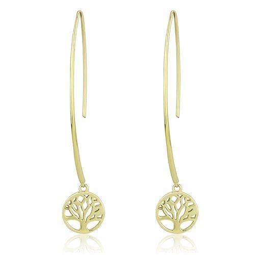 JCE3149 IP Gold(Ion Plating) Stainless Steel Earrings with No Stone