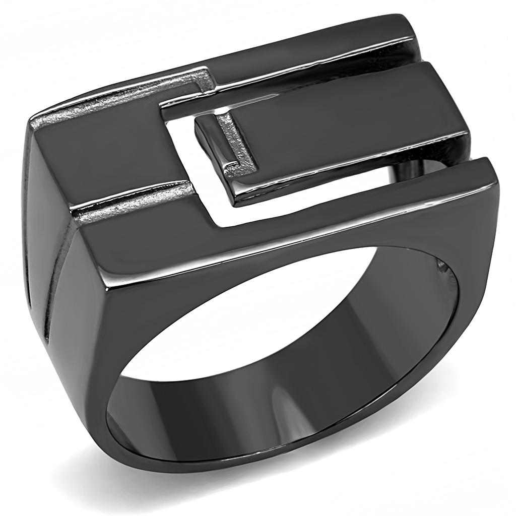 JCE3272 IP Light Black  (IP Gun) Stainless Steel Ring with No Stone