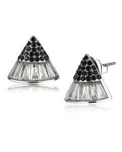 JCE3613 No Plating Stainless Steel Earrings with AAA Grade CZ  in Clear